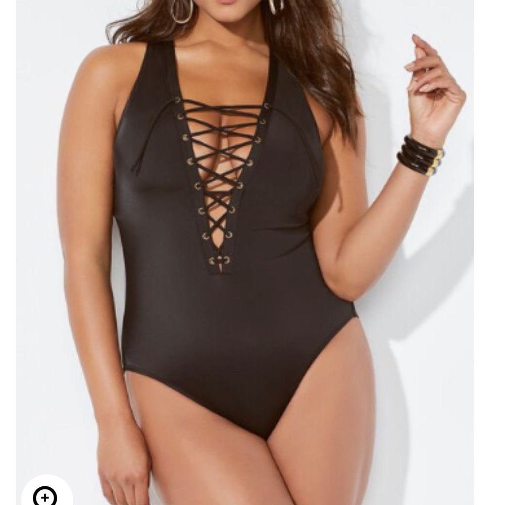 CEO lace-up one piece by Swimsuits for All